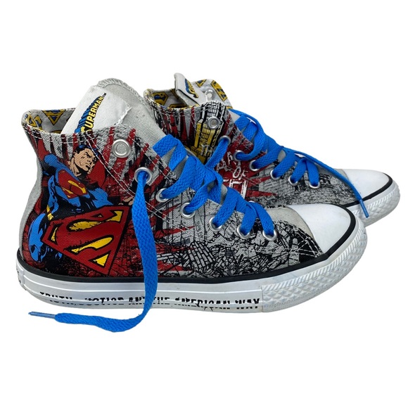 Converse All Star Chuck Taylor High Top Superman DC Comics Youth US Size 2 - Picture 2 of 13
